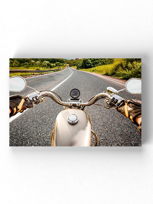 Driving A Motorcycle Wrapped Canvas -Image by Shutterstock