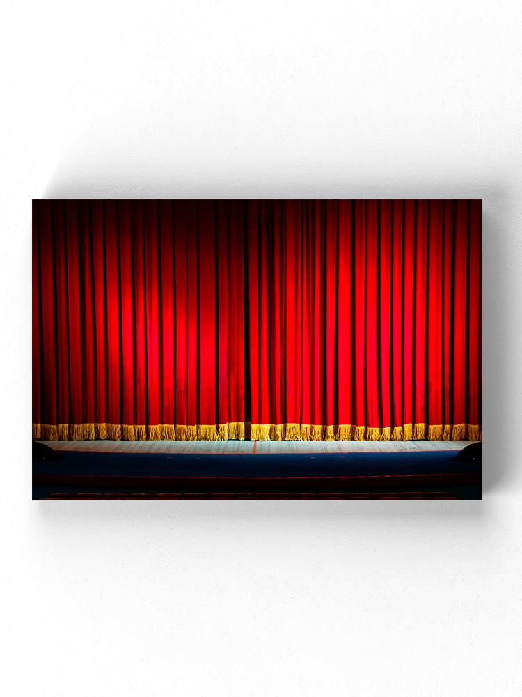 Red Curtains In A Theater Wrapped Canvas -Image by Shutterstock