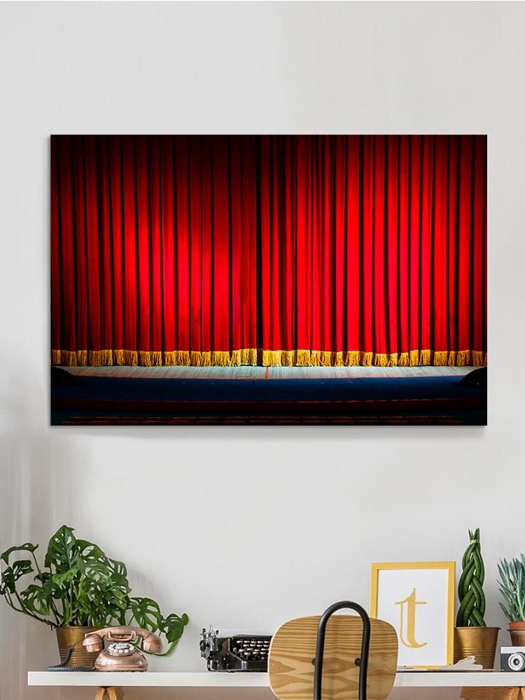 Red Curtains In A Theater Wrapped Canvas -Image by Shutterstock