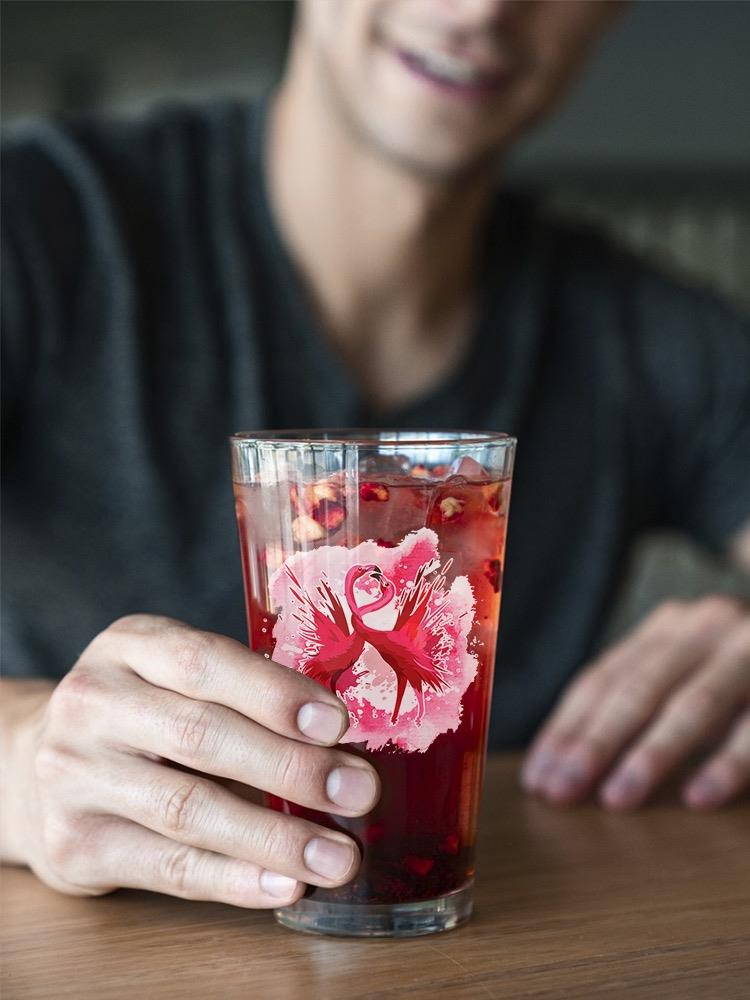 Pink Flamingos Pint Glass -SPIdeals Designs