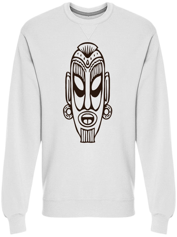 Cool Tribal Tiki Mask Doodle Sweatshirt Men's -Image by Shutterstock