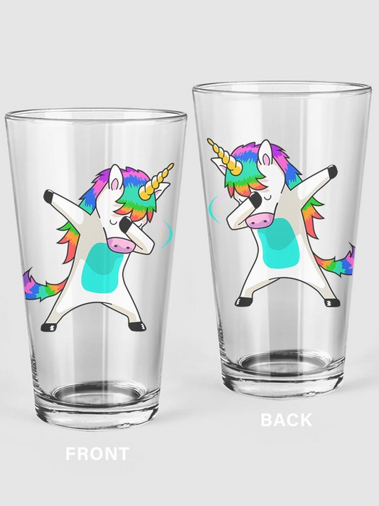 Dabbing Unicorn Pint Glass -SPIdeals Designs