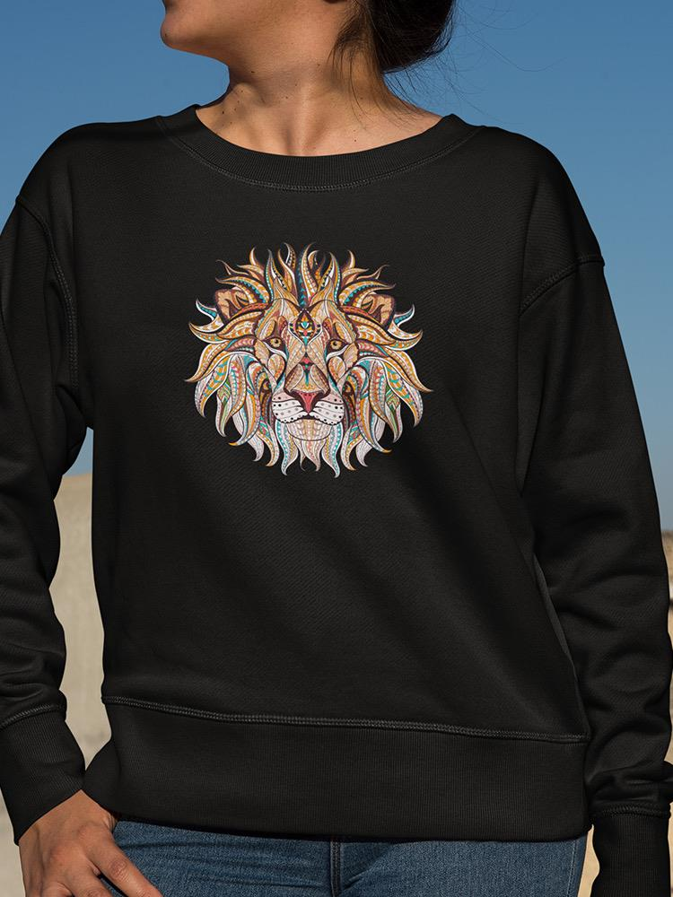 Ethnic Lion Head Sweatshirt Women's -Image by Shutterstock