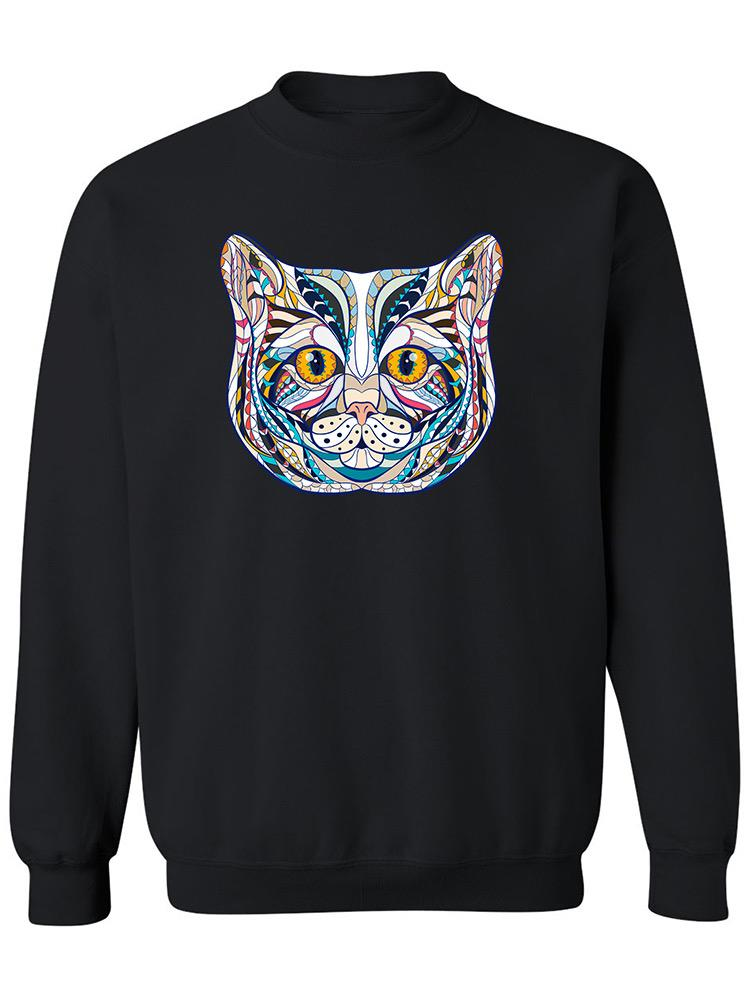 Ethnic Head Of A Cat Sweatshirt Women's -Image by Shutterstock