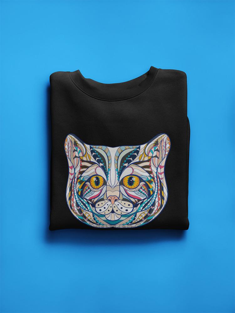 Ethnic Head Of A Cat Sweatshirt Women's -Image by Shutterstock