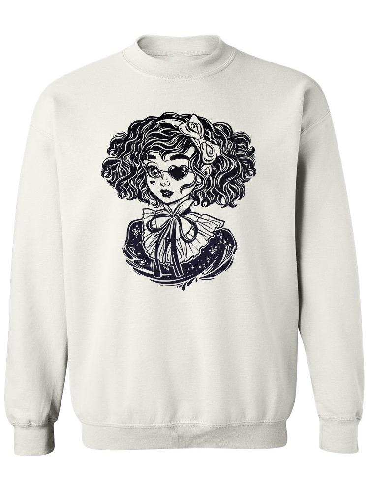 Anime Gothic Girl With Eye Patch Sweatshirt Women's -Image by Shutterstock