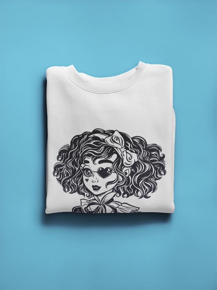 Anime Gothic Girl With Eye Patch Sweatshirt Women's -Image by Shutterstock