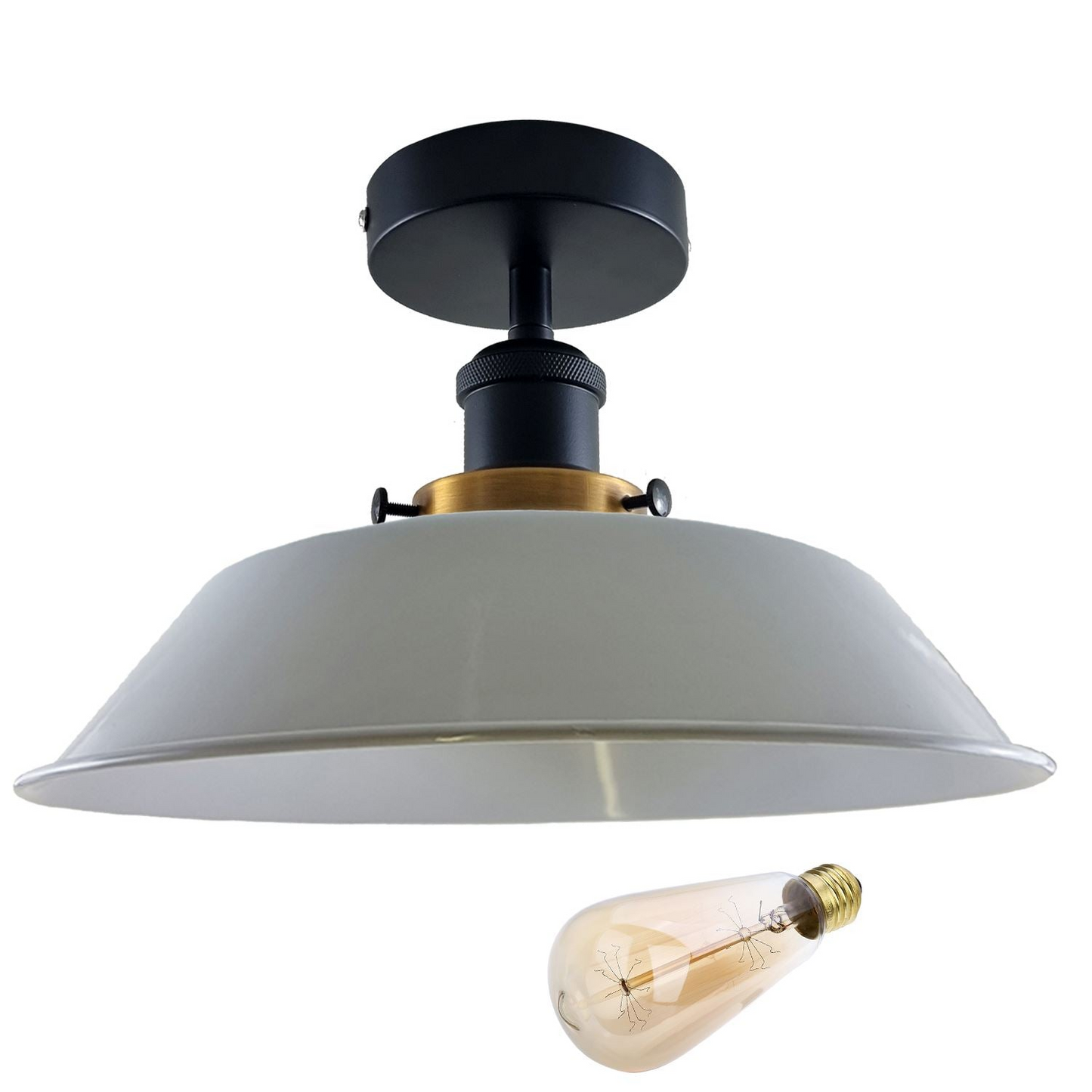 Modern Industrial Ceiling Light Fitting Flush Mount Light Metal Shade~1228