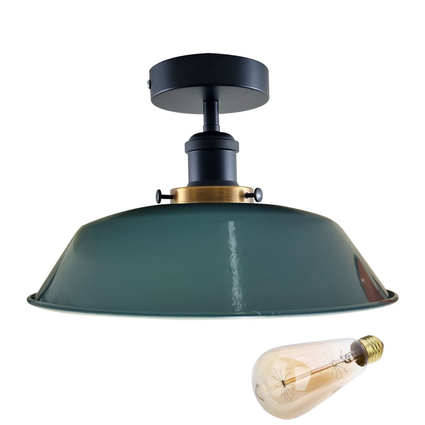 Modern Industrial Ceiling Light Fitting Flush Mount Light Metal Shade~1228