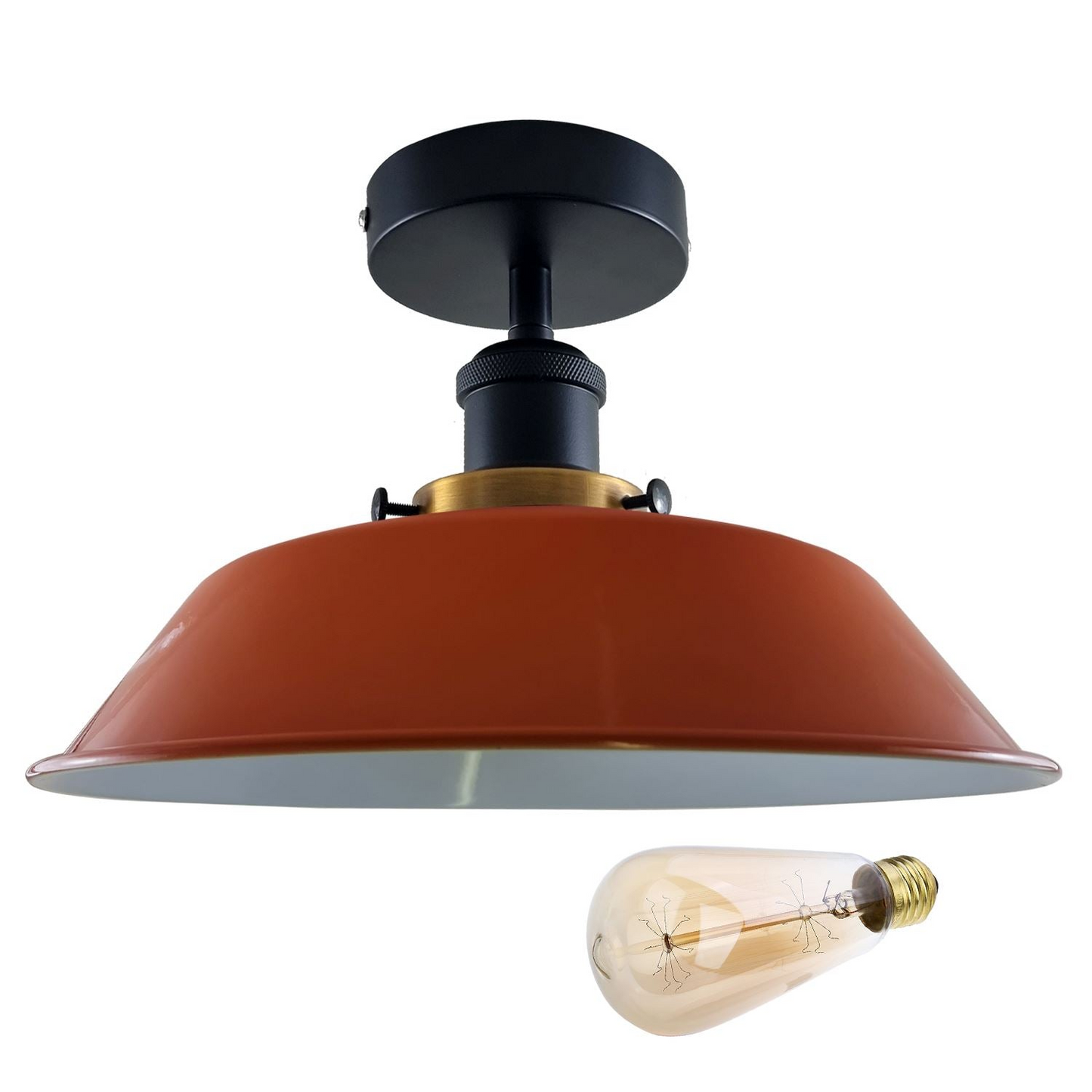 Modern Industrial Ceiling Light Fitting Flush Mount Light Metal Shade~1228