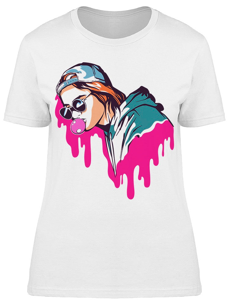 Cool Hoodie Girl Pink Print Tee Women's -Image by Shutterstock