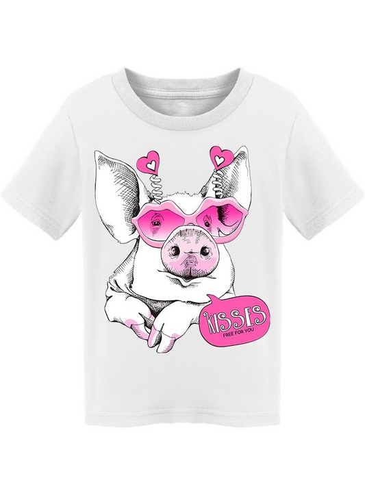 Cute Pig In A Lips Sunglasses Tee Toddler's -Image by Shutterstock Toddler's T-shirt