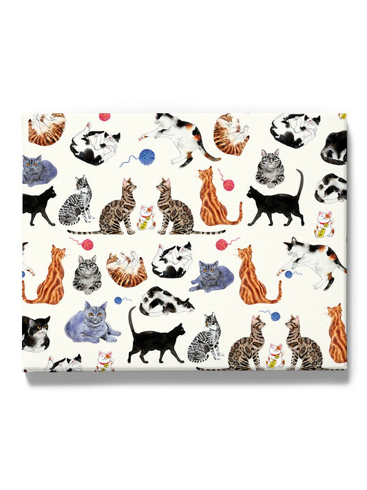 Fun Kittens And Yarn Pattern I Wrapped Canvas -Gabby Malpas Designs