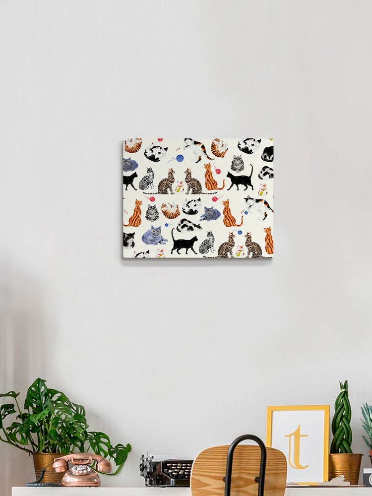 Fun Kittens And Yarn Pattern I Wrapped Canvas -Gabby Malpas Designs