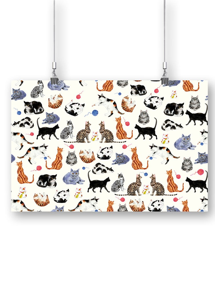 Fun Kittens And Yarn Pattern I Wrapped Canvas -Gabby Malpas Designs