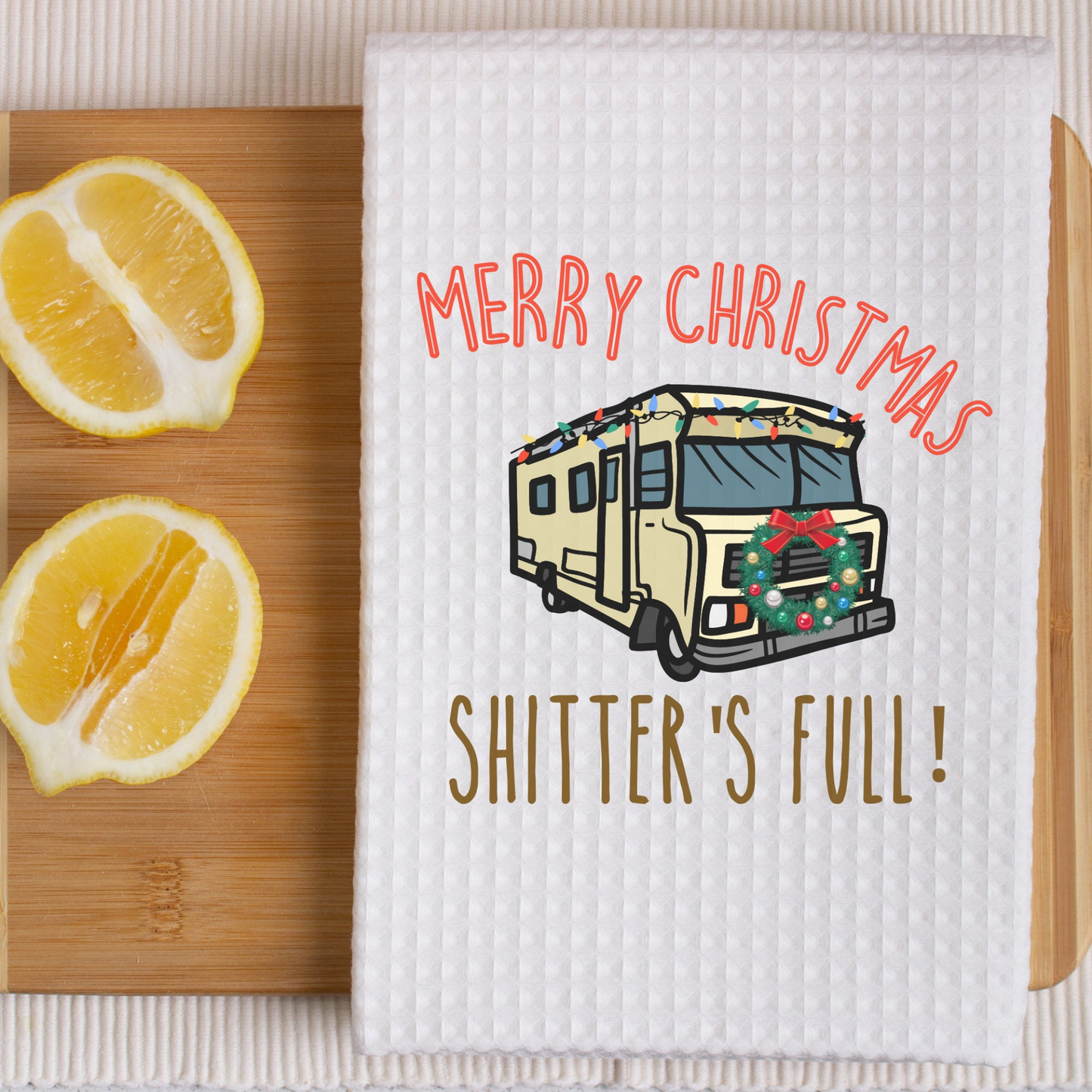 Funny Christmas Kitchen Towel with Sarcastic Quote | Decorative Christmas Hand Towel Funny Saying for Kitchen or Bathroom| Christmas Towel