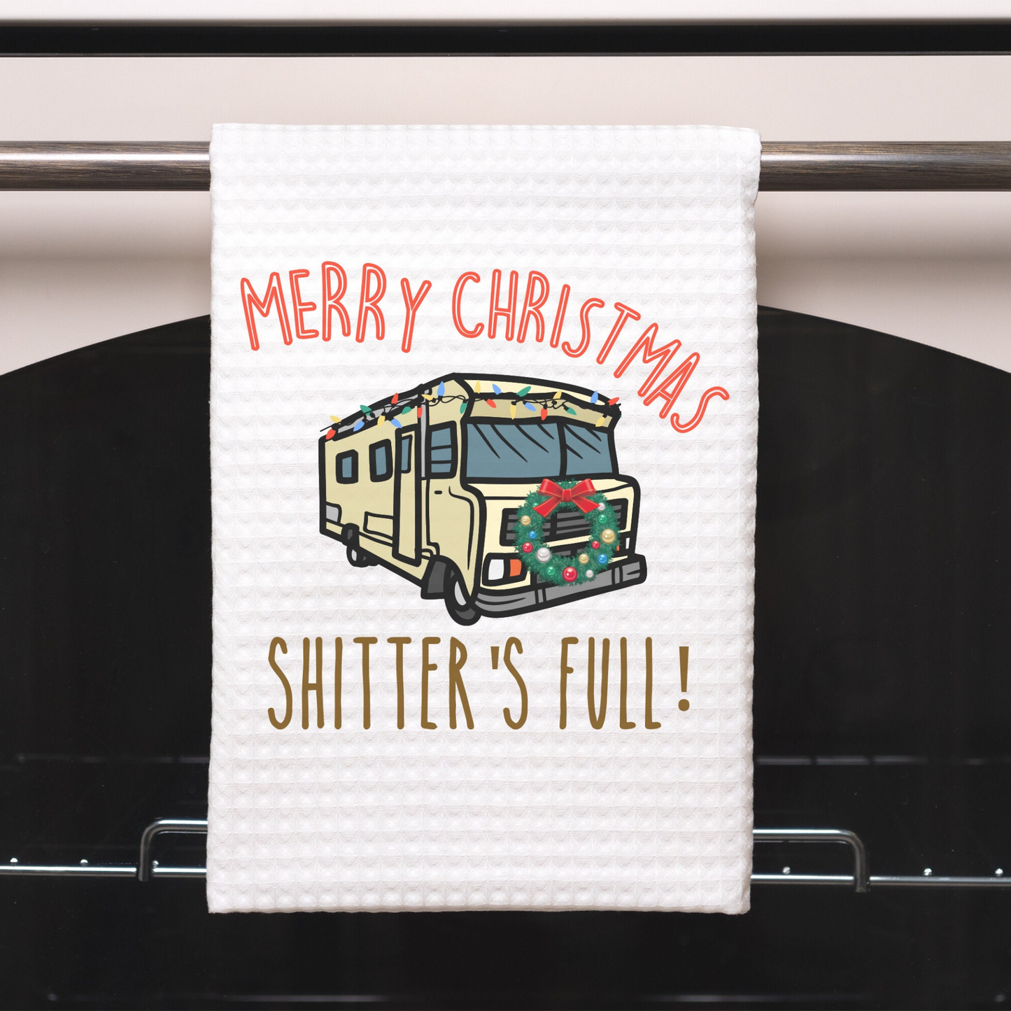 Funny Christmas Kitchen Towel with Sarcastic Quote | Decorative Christmas Hand Towel Funny Saying for Kitchen or Bathroom| Christmas Towel