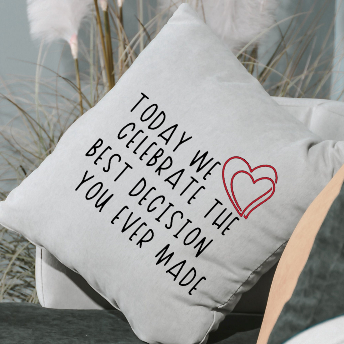 Valentine Pillow Cover, Heart Pillow, Funny Valentines Gift, Funny Pillow Cover, Sarcastic Valentine, Funny Pillow, Best Decision Pillowcase