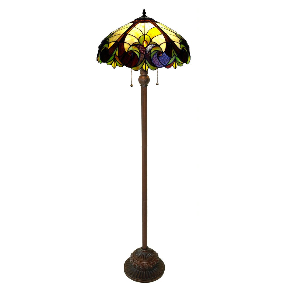 CHLOE Lighting LIAISON Tiffany-style 2 Light Victorian Floor Lamp 18" Shade