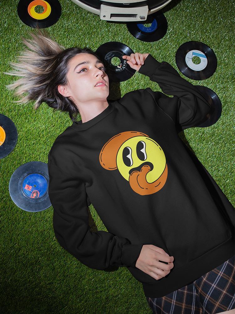 Cartoon Style Smiling Face Hoodie or Sweatshirt -Image by Shutterstock