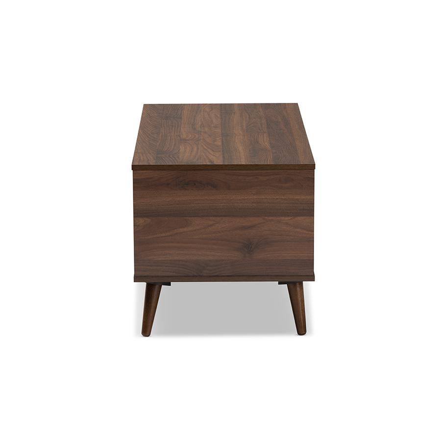 Baxton Studio Linas Mid-Century Modern Walnut Finished Coffee Table