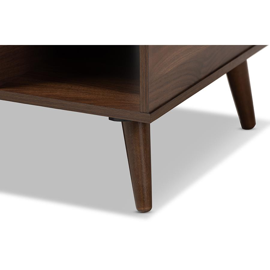 Baxton Studio Linas Mid-Century Modern Walnut Finished Coffee Table