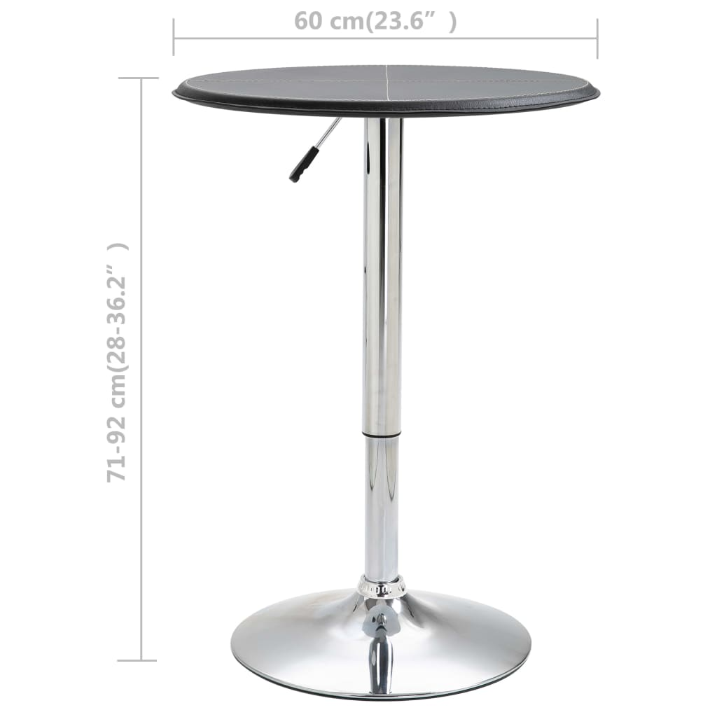 vidaXL Bar Table Black Ø23.6" MDF