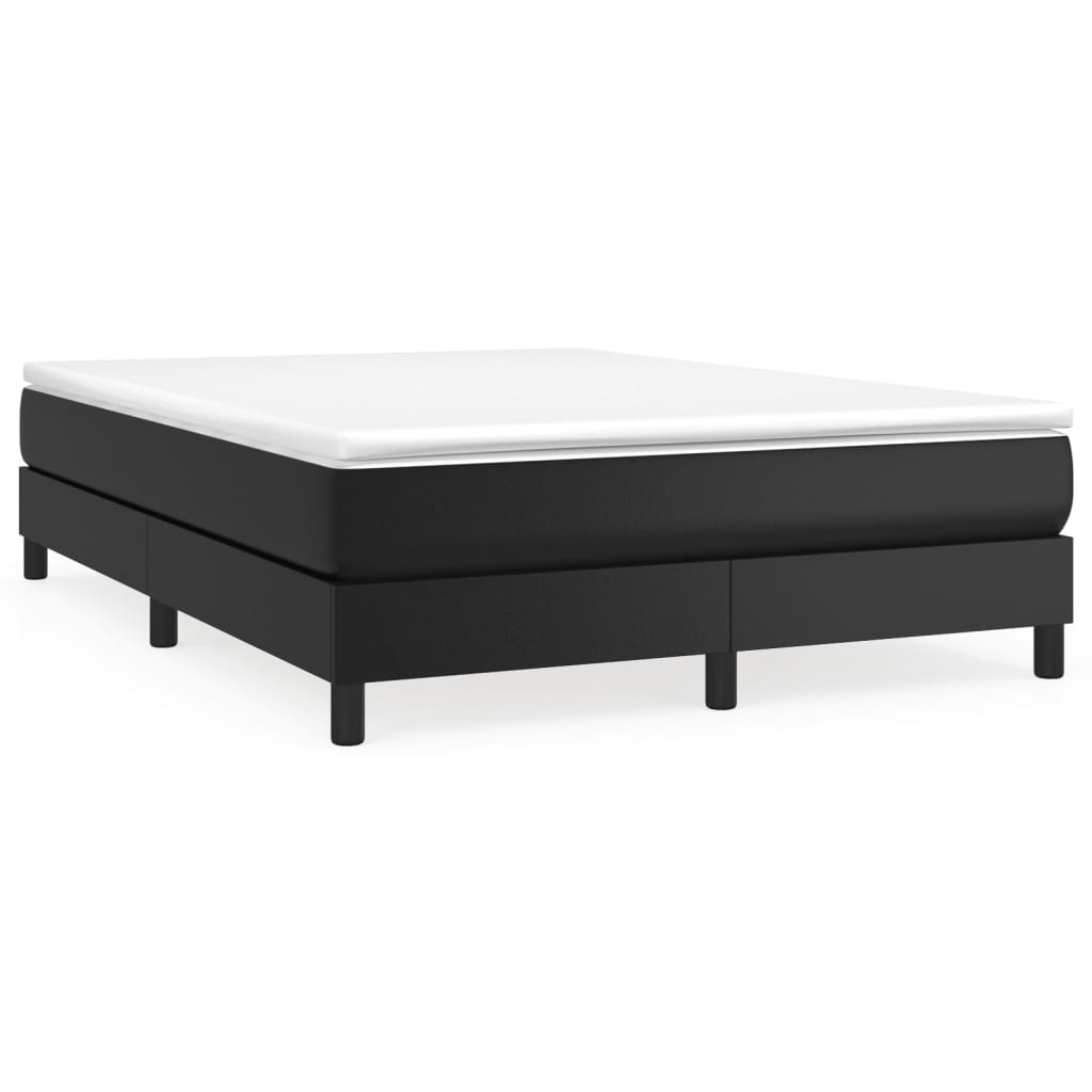 vidaXL Box Spring Bed Frame Black 59.8"x79.9" Queen Faux Leather