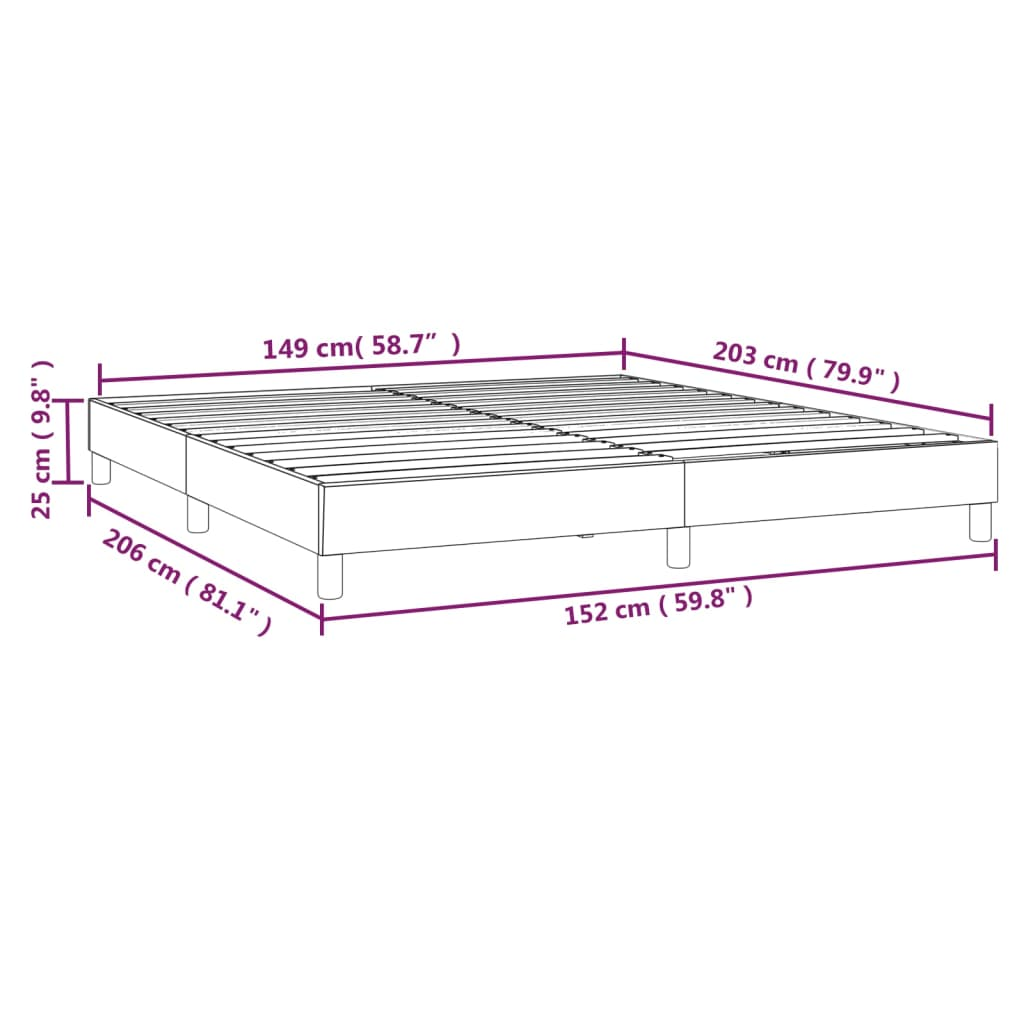 vidaXL Box Spring Bed Frame Black 59.8"x79.9" Queen Faux Leather