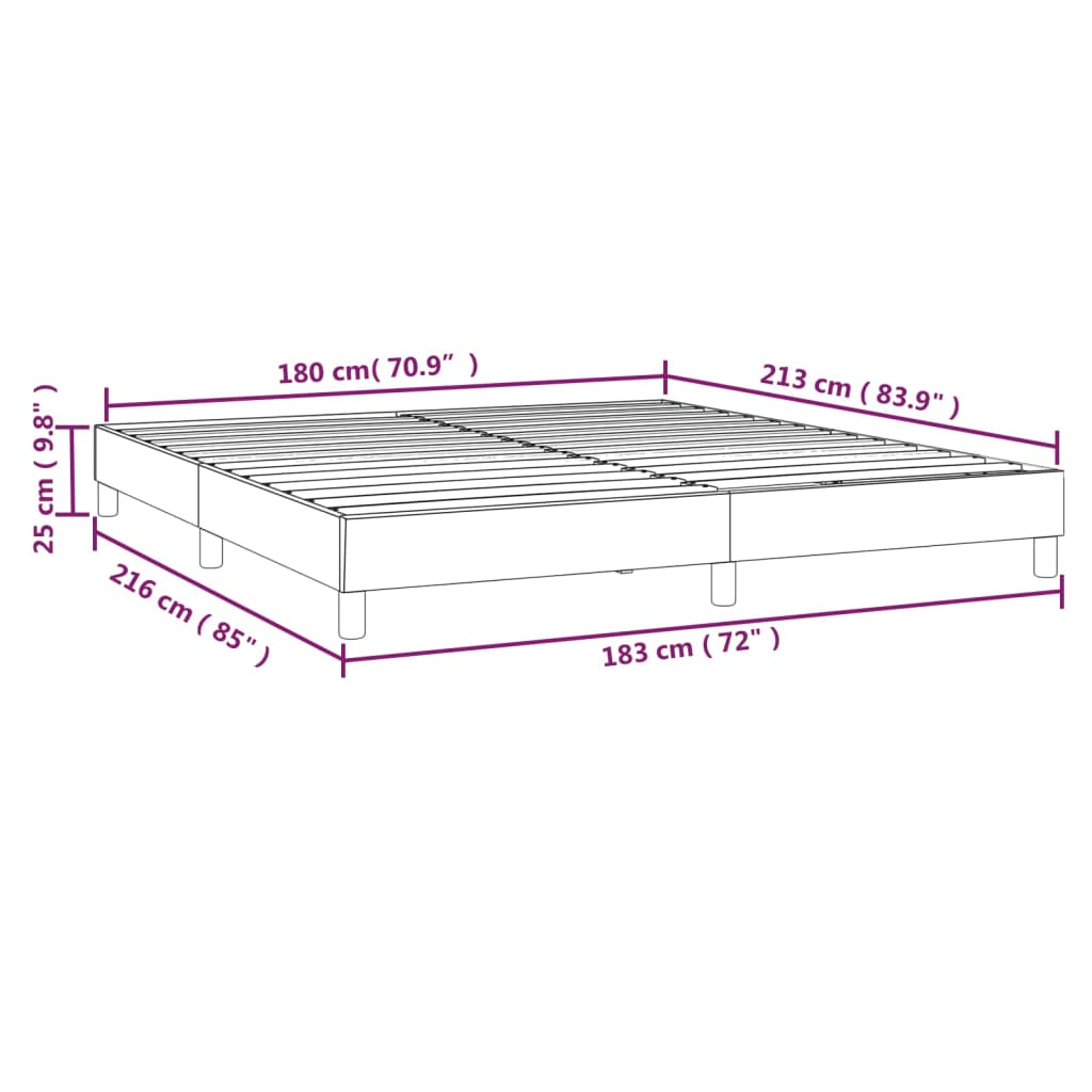 vidaXL Box Spring Bed Frame Black 72"x83.9" California King Faux Leather