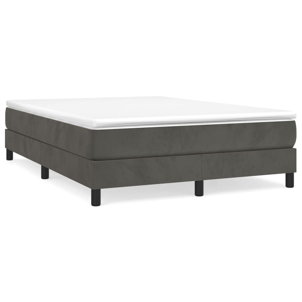 vidaXL Box Spring Bed Frame Dark Gray 59.8"x79.9" Queen Velvet