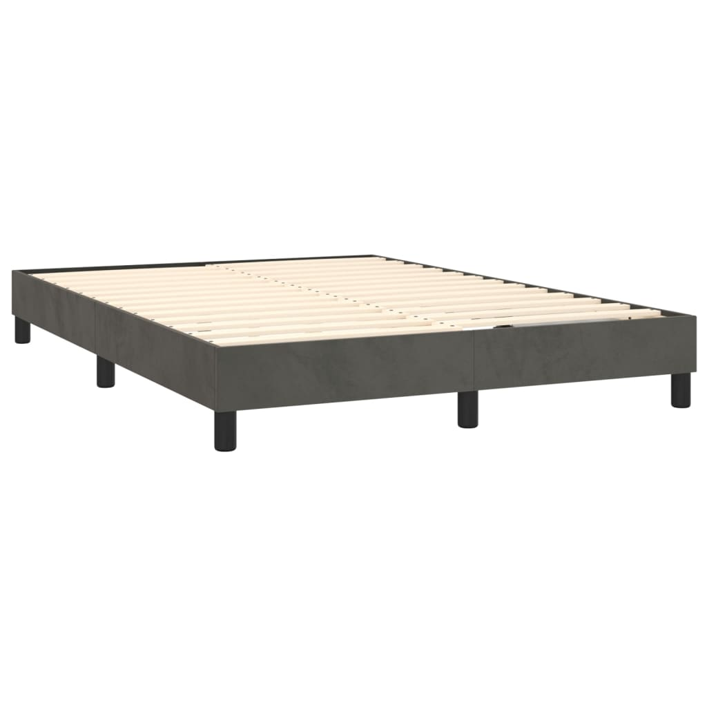 vidaXL Box Spring Bed Frame Dark Gray 59.8"x79.9" Queen Velvet