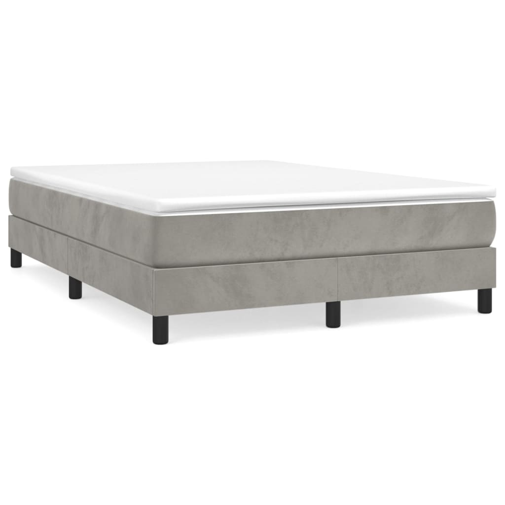 vidaXL Box Spring Bed Frame Light Gray 59.8"x79.9" Queen Velvet