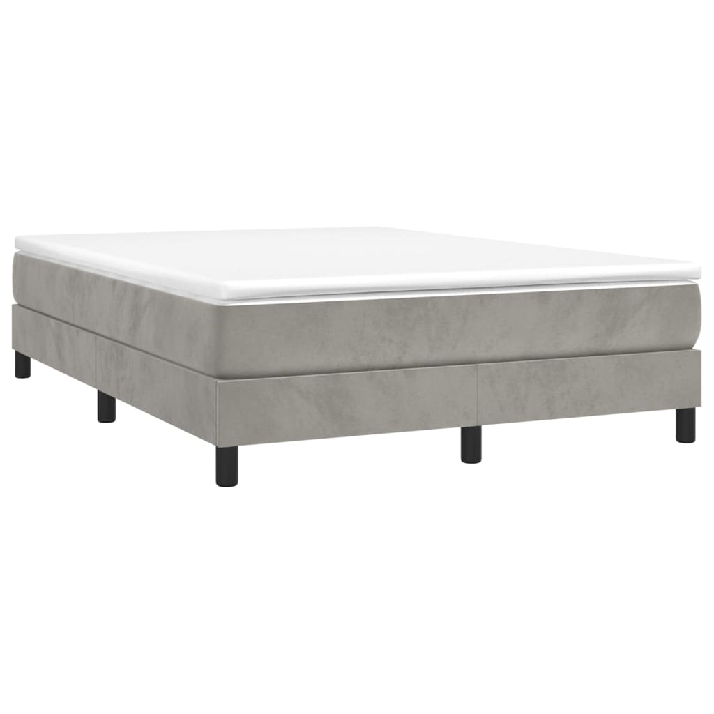 vidaXL Box Spring Bed Frame Light Gray 59.8"x79.9" Queen Velvet