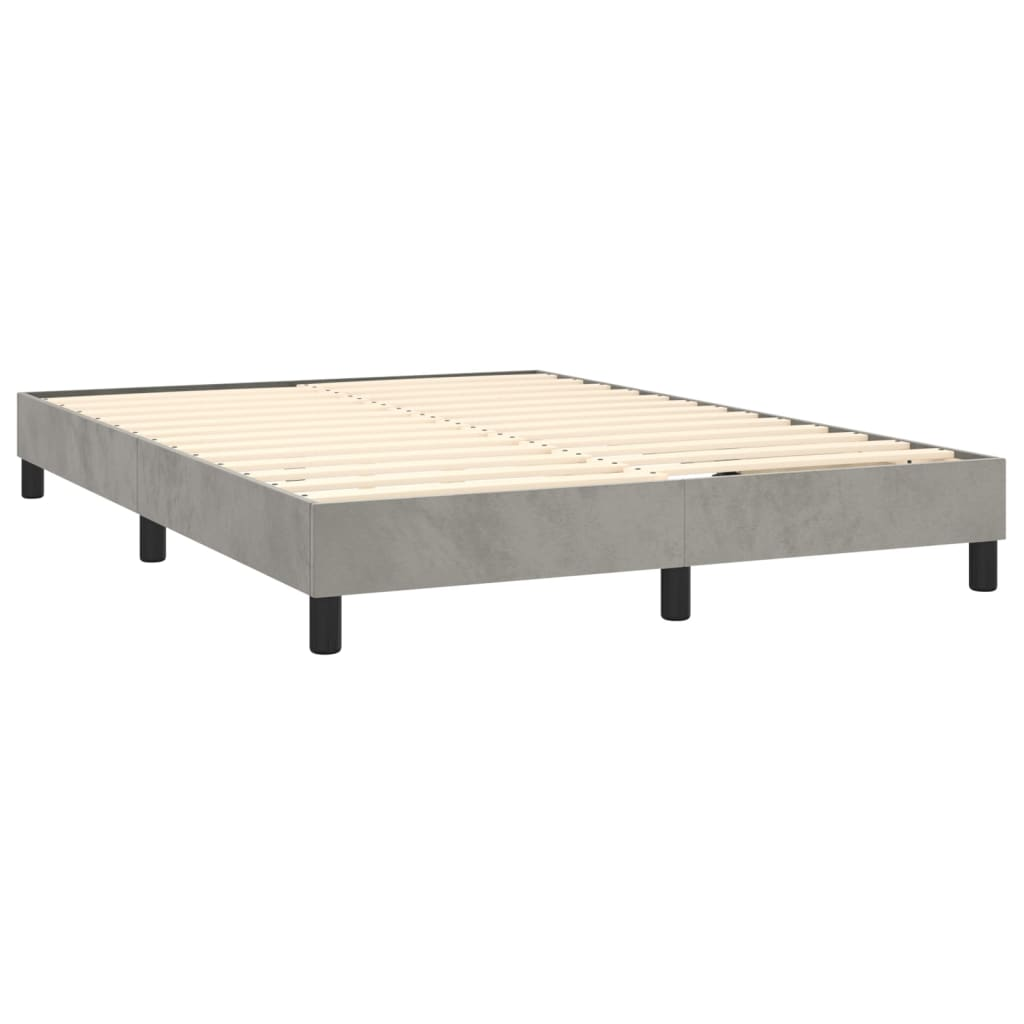 vidaXL Box Spring Bed Frame Light Gray 59.8"x79.9" Queen Velvet