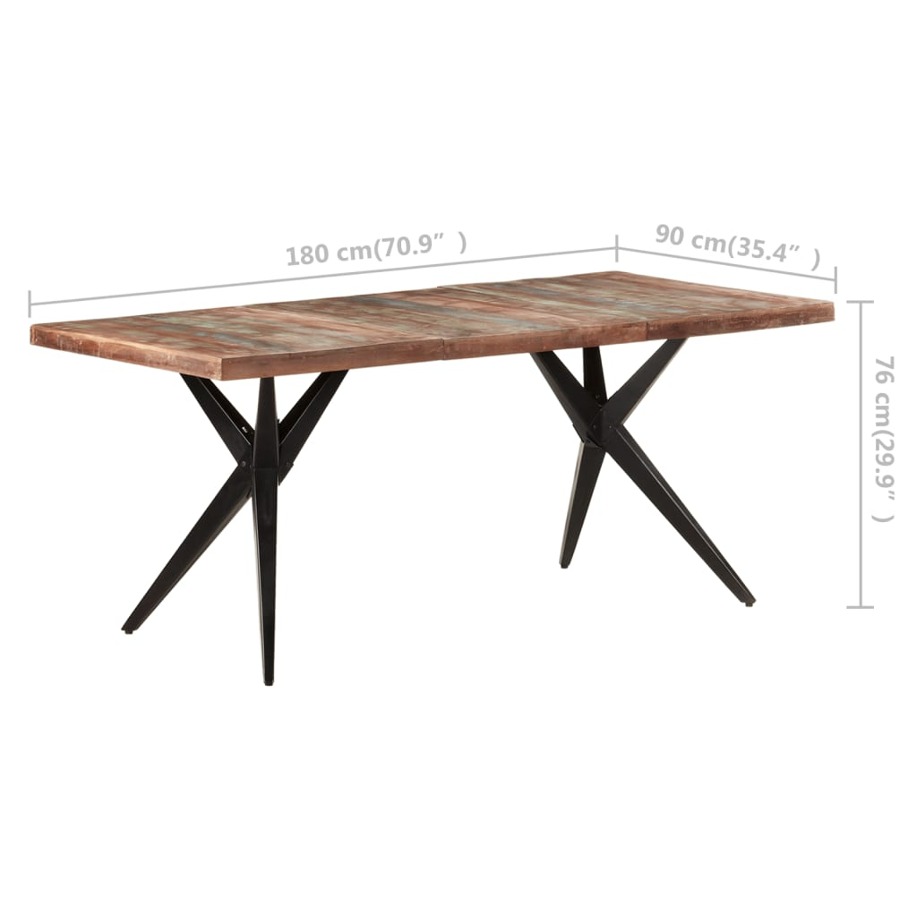 vidaXL Dining Table 70.9"x35.4"x29.9" Solid Reclaimed Wood