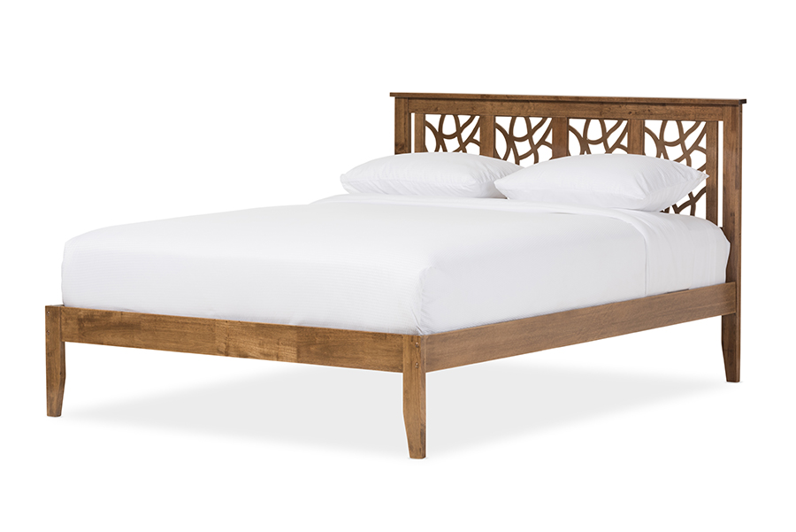 Baxton Studio Trina Contemporary Queen Size Platform Bed "Walnut" Brown