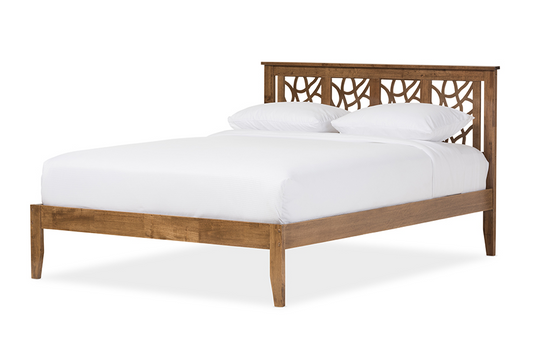 Baxton Studio Trina Contemporary Queen Size Platform Bed "Walnut" Brown