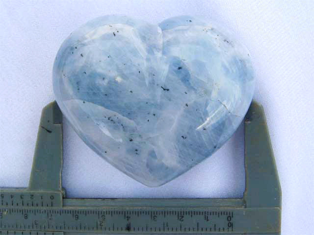 Valentines Gift Blue Calcite Large Decorative Heart- sold per piece