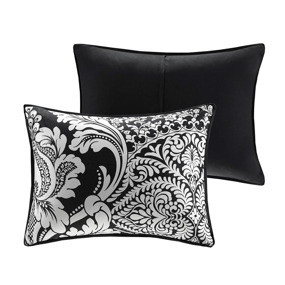 6 Piece Printed Duvet Cover Set King/Cal King Black