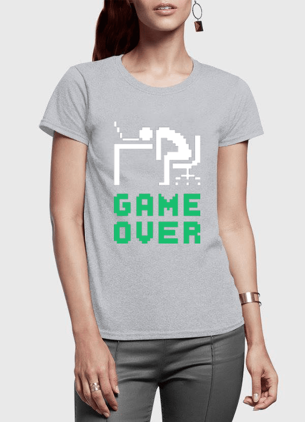 Game Over Half Sleeves Women T-shirt