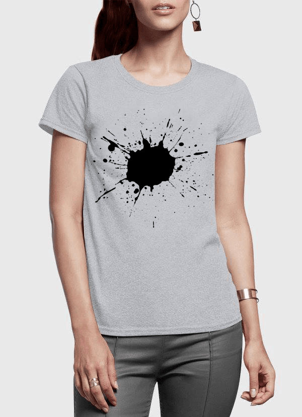 Splatter Half Sleeves Women T-shirt