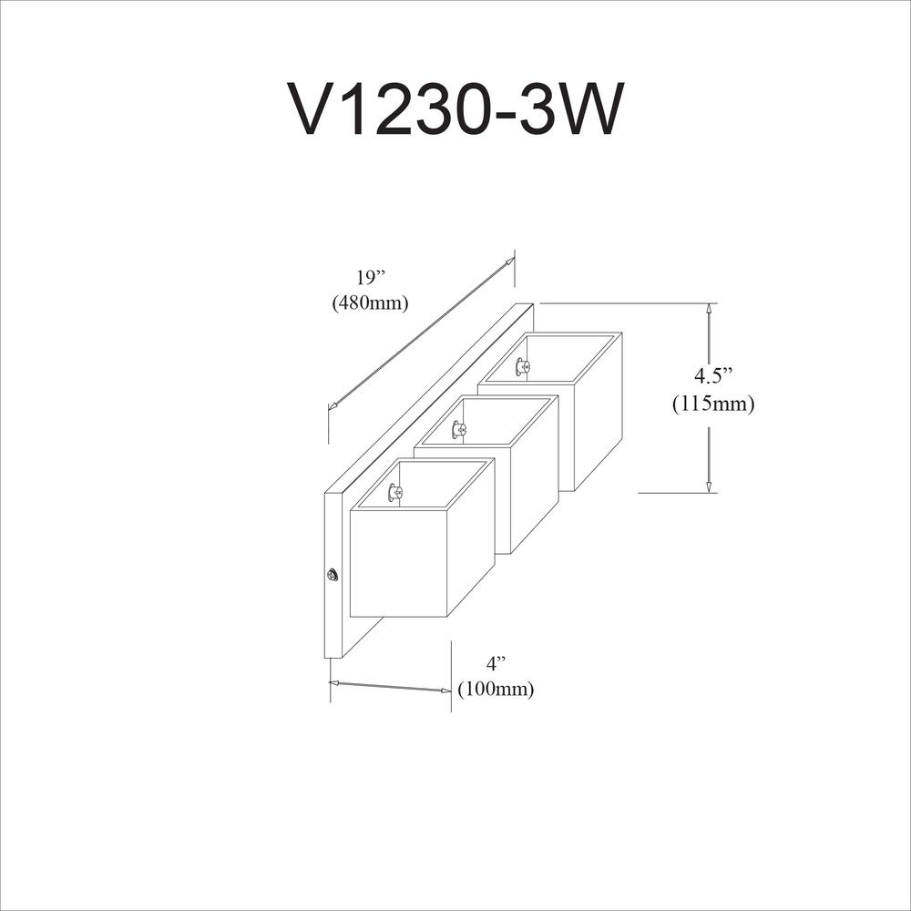 1 Light Halogen Wall Sconce, Matte Black with White Glass    (V1230-1W-MB)