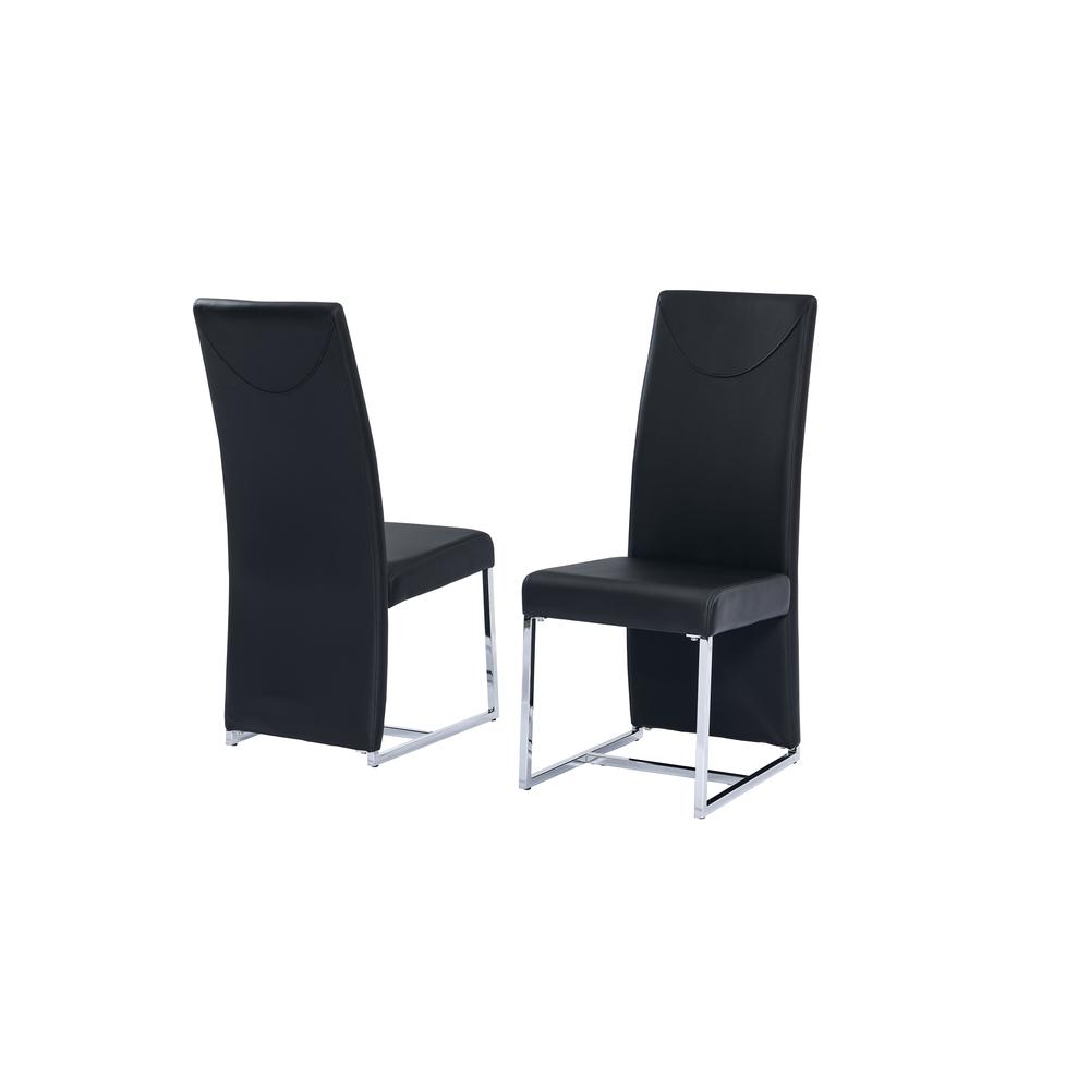 Best Master Furniture Judoc 18" Faux Leather Dining Chair in Black (Set of 2)