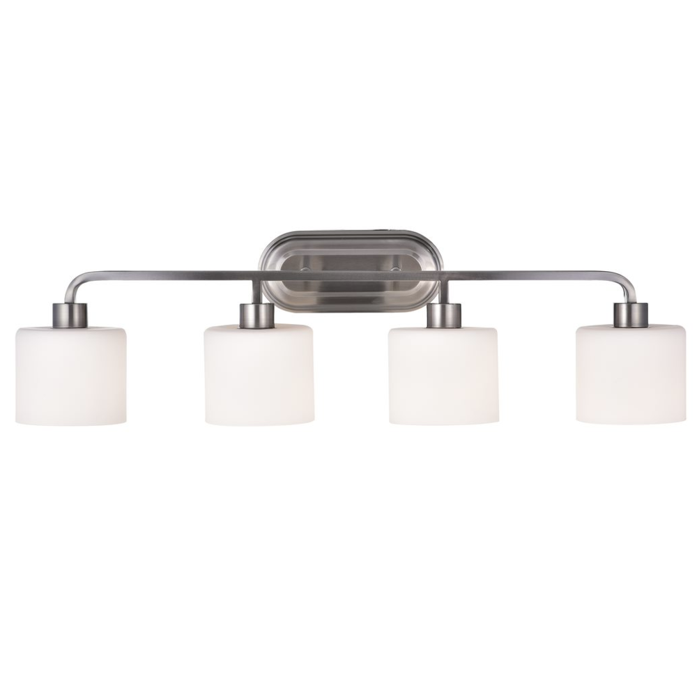 LEIA Transitional 4 Light Brushed Nickel Bath Vanity Light 34" Wide