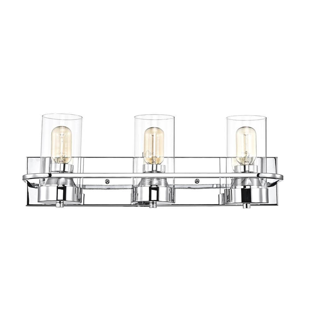 CHLOE Lighting RAELYN Contemporary 3 Light Chrome Bath Vanity Fixture 22" Width