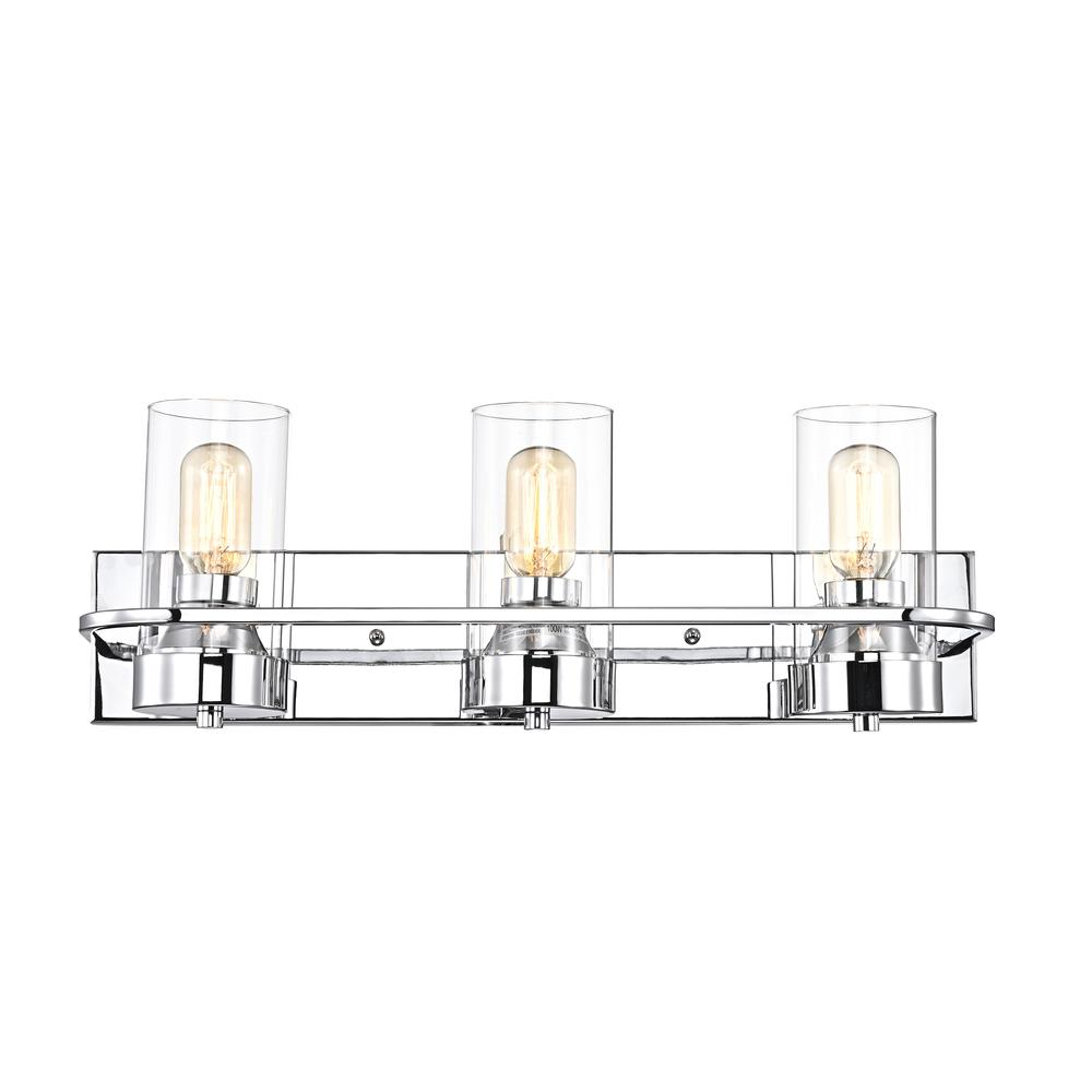 CHLOE Lighting RAELYN Contemporary 3 Light Chrome Bath Vanity Fixture 22" Width