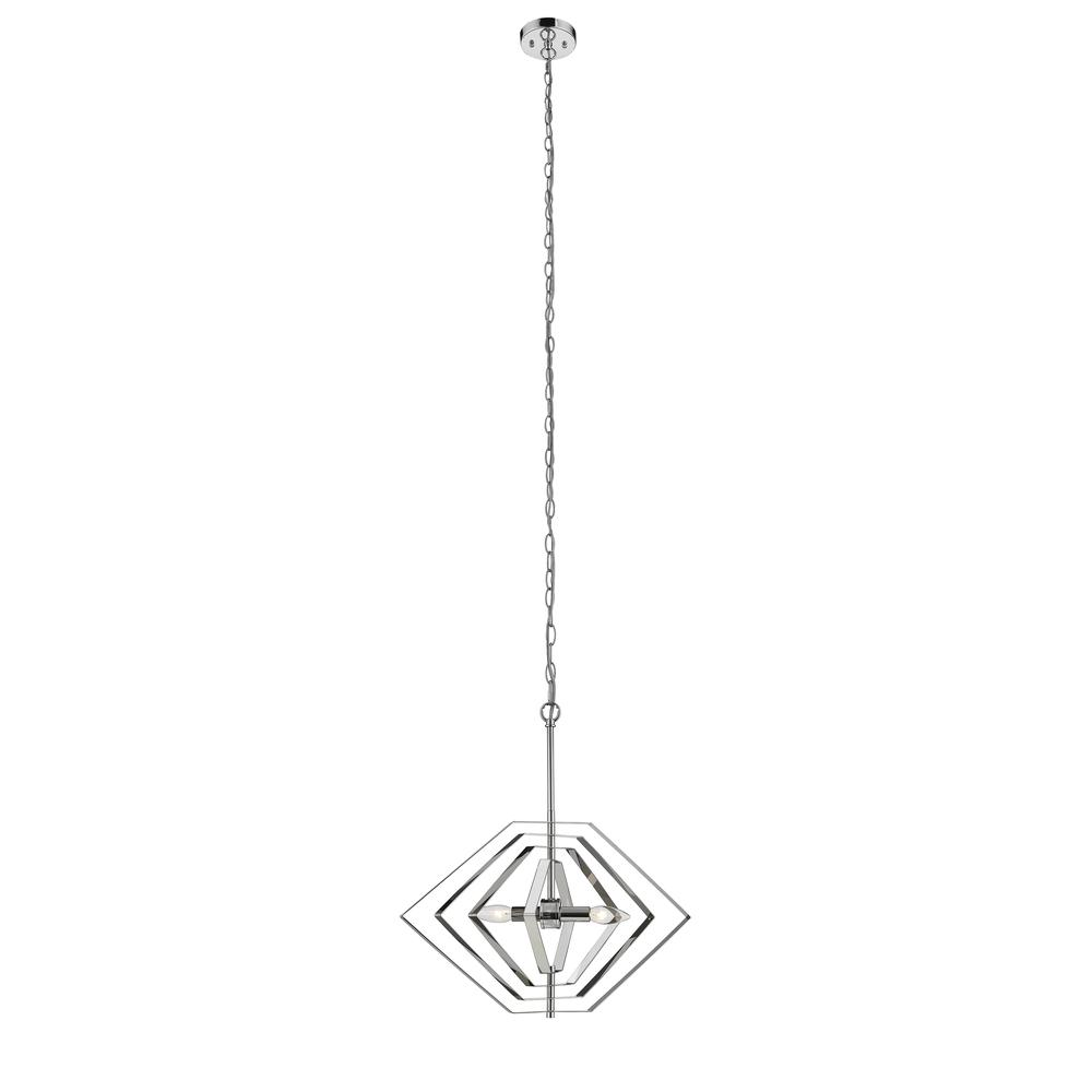 LUNA Contemporary 2 Light Chrome Ceiling Pendant 20" Wide