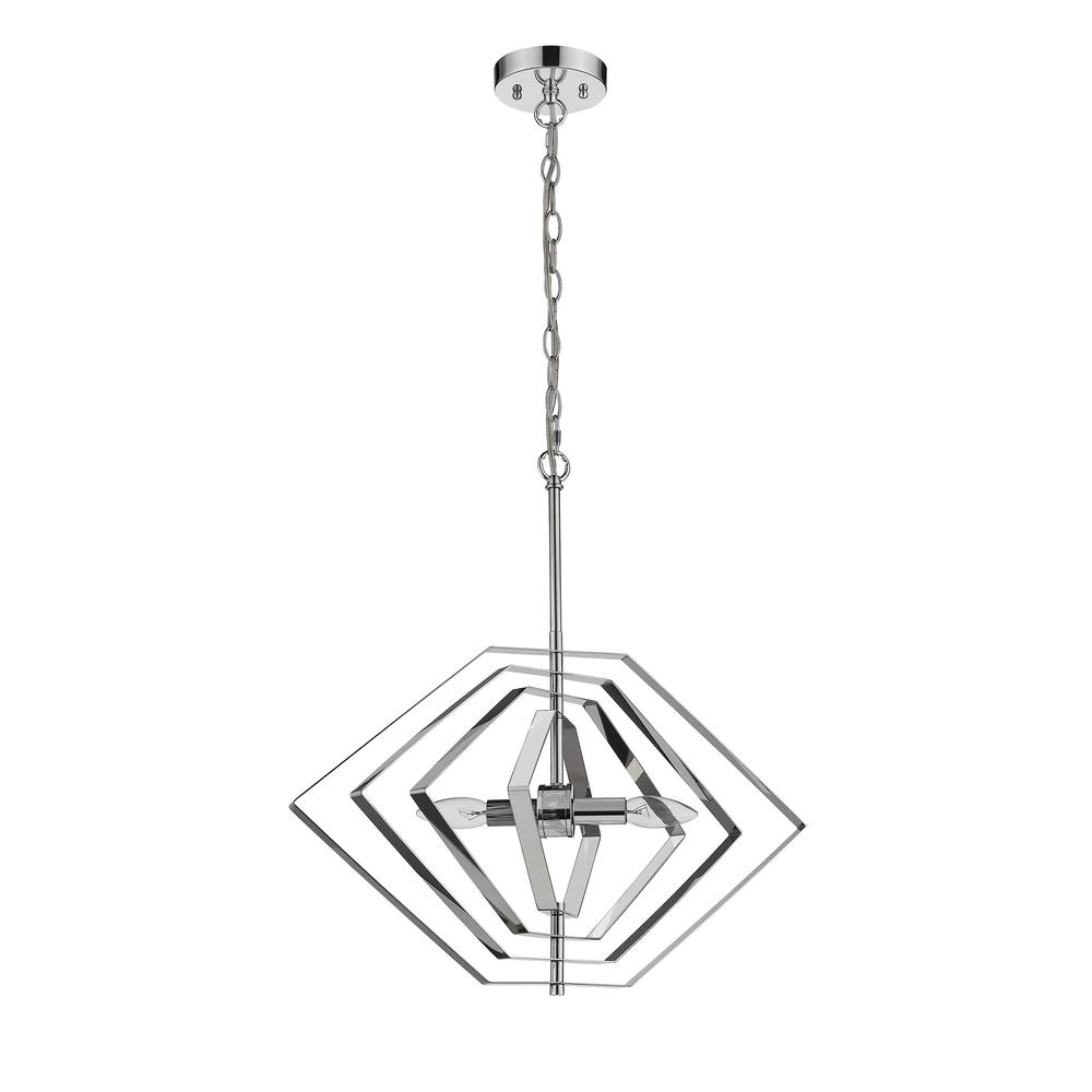 LUNA Contemporary 2 Light Chrome Ceiling Pendant 20" Wide