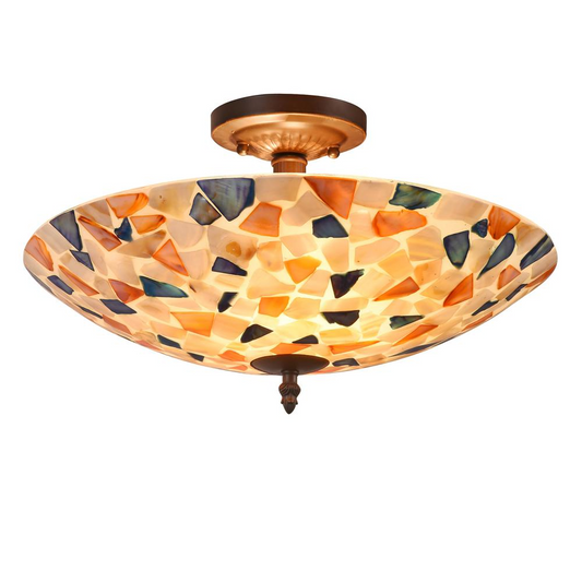 KOI Mosaic 2 Light Semi-flush Ceiling Fixture 16" Shade